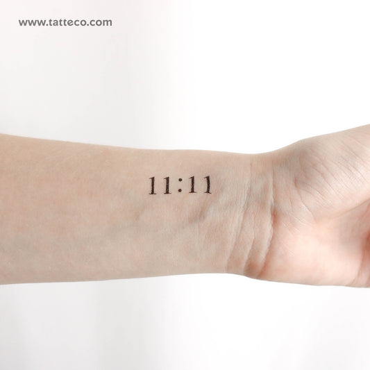 Tatuaje temporal del número angelical 11:11 (juego de 3)