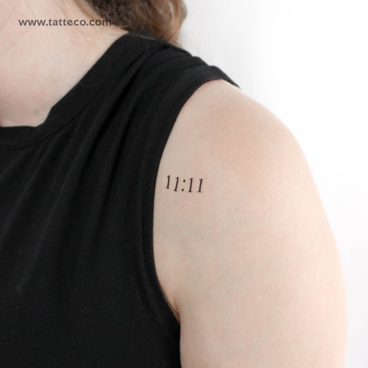 Tatuaje temporal del número angelical 11:11 (juego de 3)