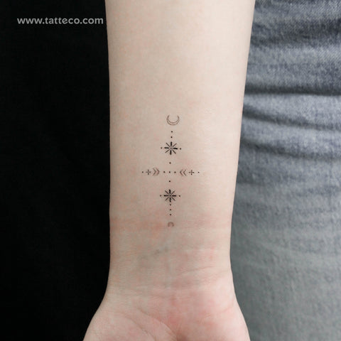 Small Wrist Ornament Temporary Tattoo - Set of 3