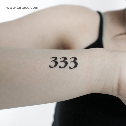 333 Angel Number Temporary Tattoo - Set of 3
