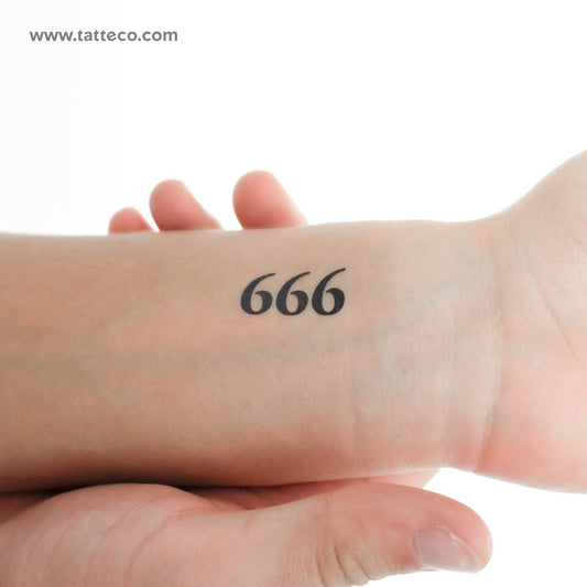 666 Angel Number Temporary Tattoo - Set of 3