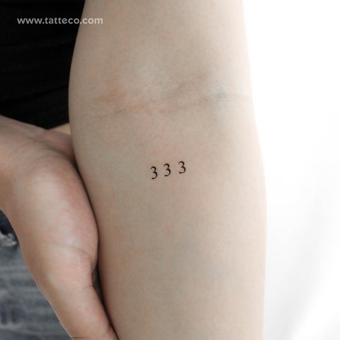 Small 333 Angel Number Temporary Tattoo - Set of 3