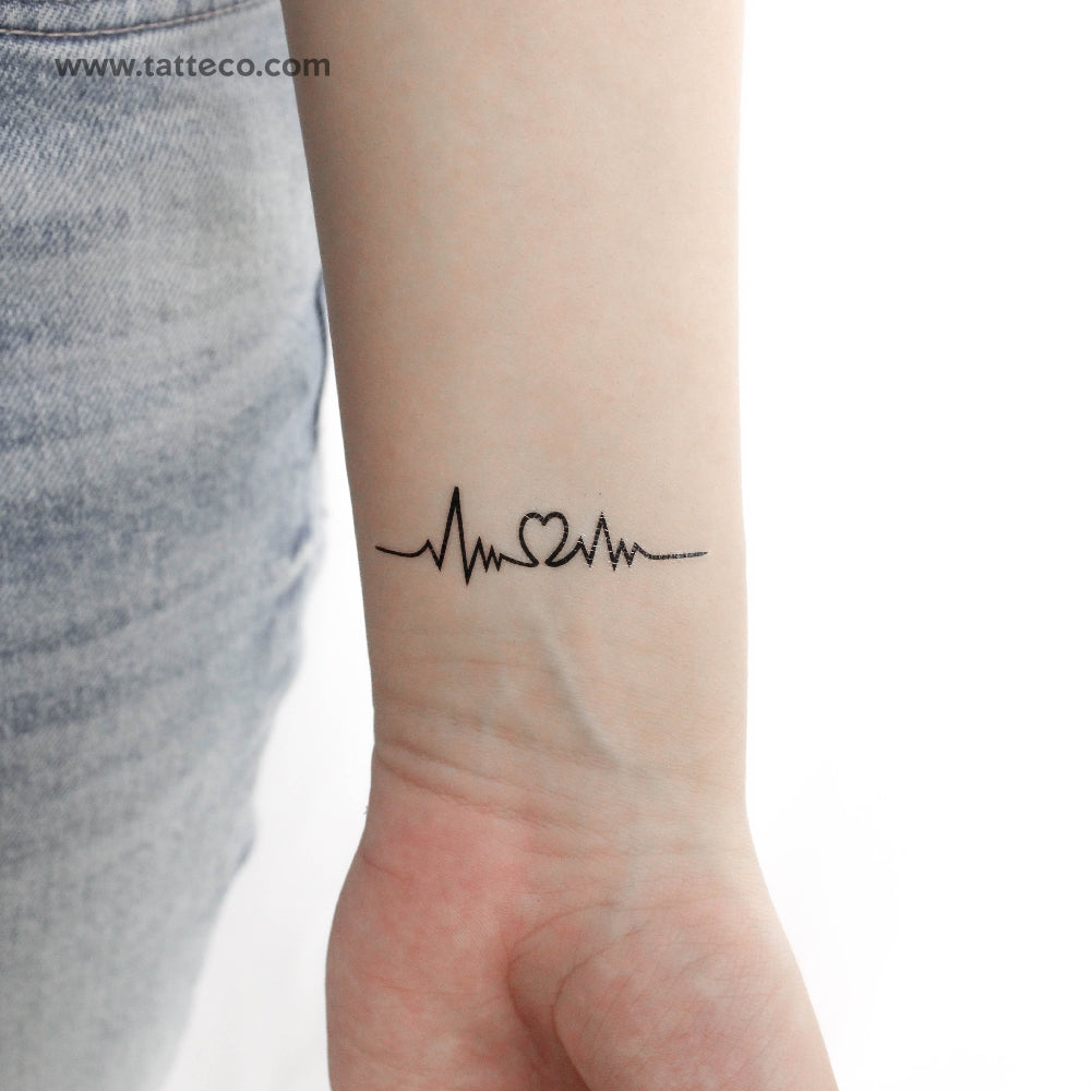 Heartbeat with Name Tattoo Idea