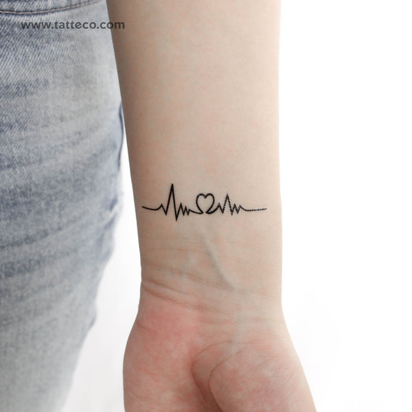 Love Heartbeat Temporary Tattoo - Set of 3