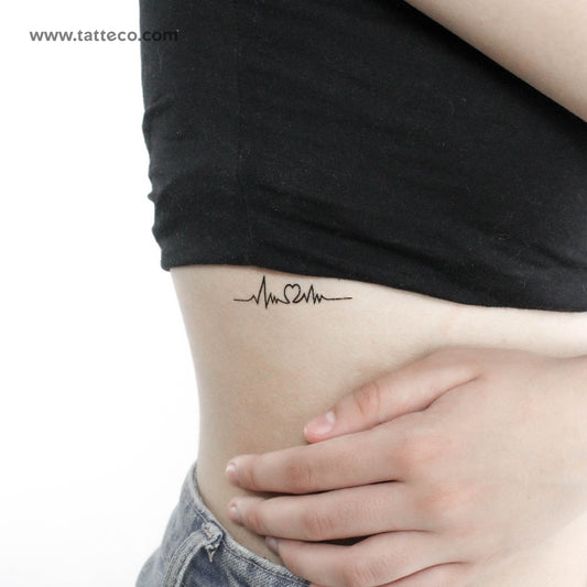 Tatuaje temporal de latido de amor - Juego de 3