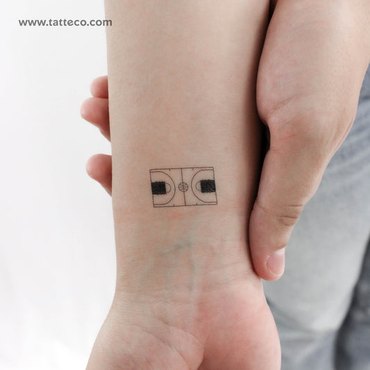 Basketball Court Temporary Tattoo - Set of 3
