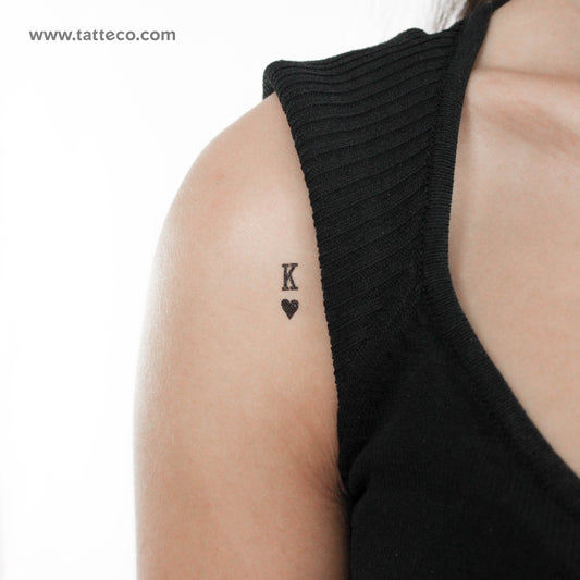 Tatuaje temporal del Rey de Corazones Negro - Juego de 3