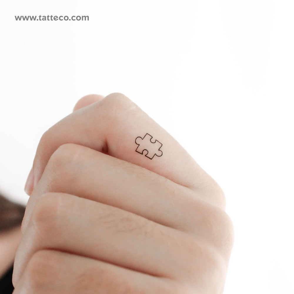 Little Puzzle Piece Temporary Tattoo - Set of 3