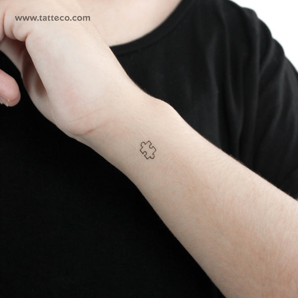 Small Puzzle Piece Temporary Tattoo - Set of 3