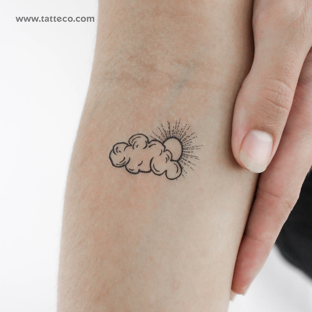 Tatuaje temporal de día nublado - Juego de 3