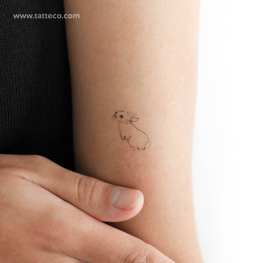 Standing Rabbit Temporary Tattoo - Set of 3