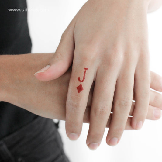 Jack Of Diamonds Temporary Tattoo - Set of 3