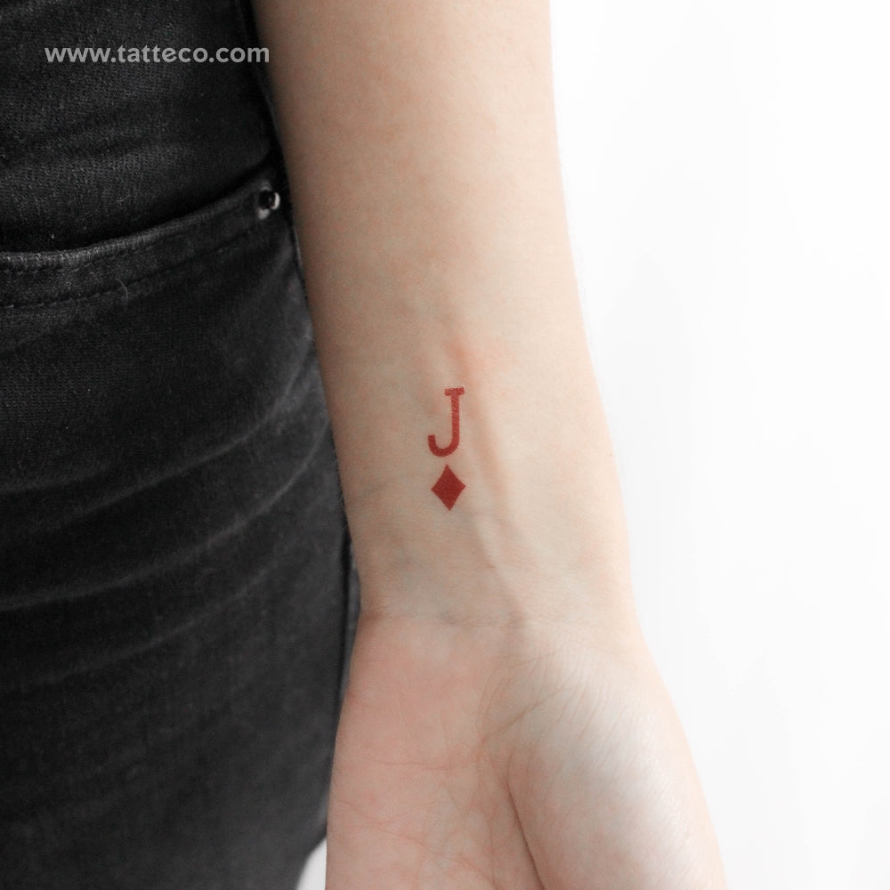 Jack Of Diamonds Temporary Tattoo - Set of 3