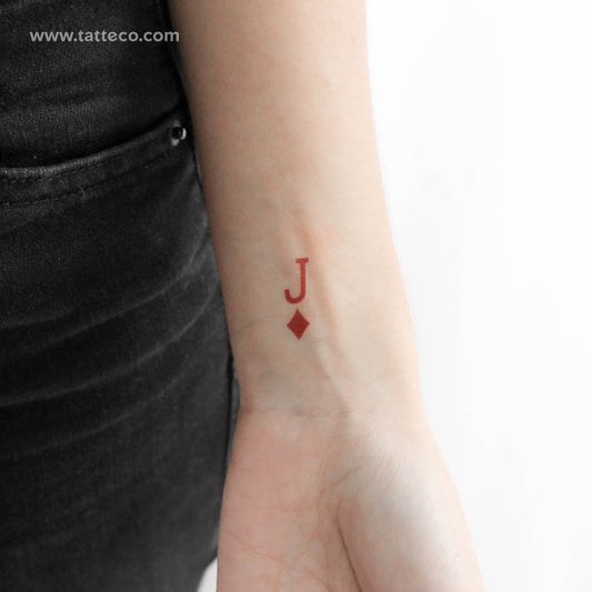 Jack Of Diamonds Temporary Tattoo - Set of 3