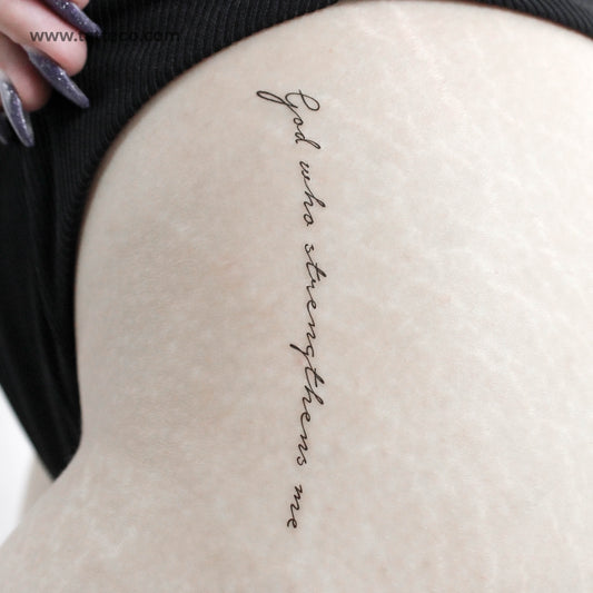 Tatuaje temporal "Dios que me fortalece" - Juego de 3