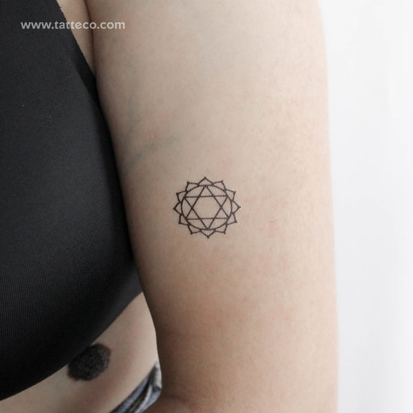 Anahata Chakra Temporary Tattoo - Set of 3