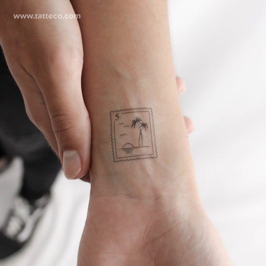 Tatuaje temporal de sello de puesta de sol - Juego de 3