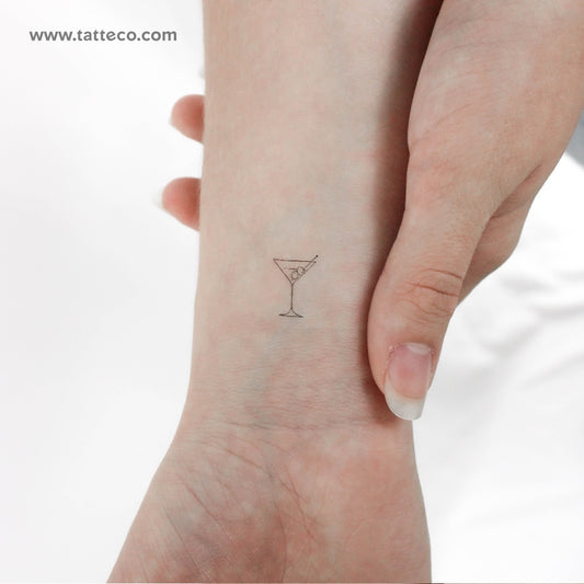 Manhattan Cocktail Temporary Tattoo - Set of 3