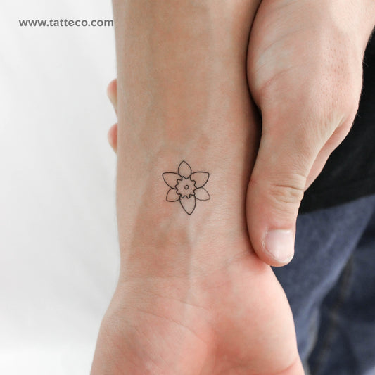 Tatuaje temporal de flor de narciso - Juego de 3