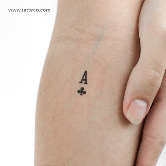 Tatuaje temporal pequeño de as de tréboles (juego de 3)