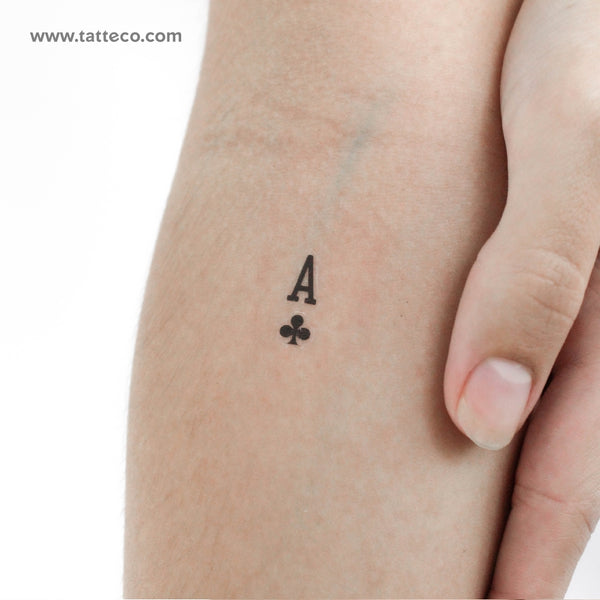 Small Ace Of Clubs Temporary Tattoo - Set of 3