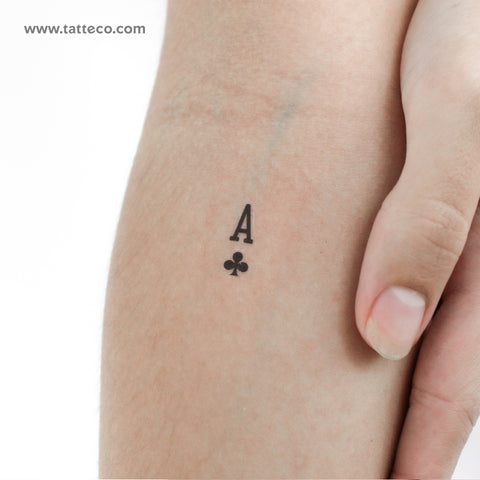 Small Ace Of Clubs Temporary Tattoo - Set of 3