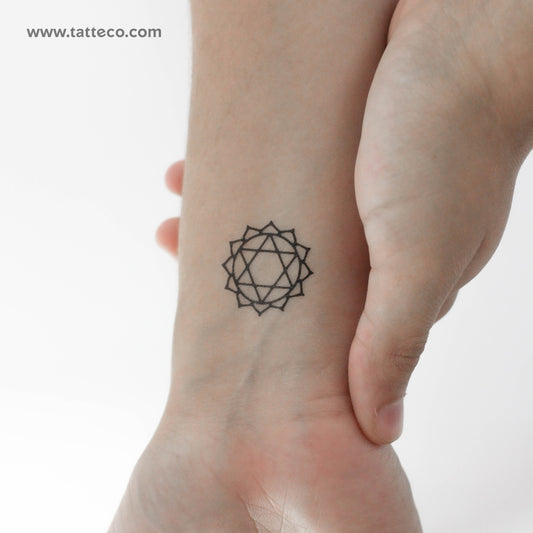 Tatuaje temporal del chakra Anahata - Juego de 3