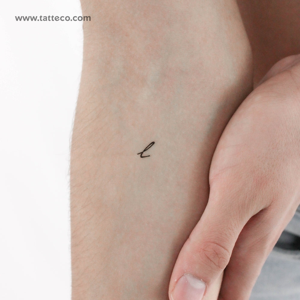 L Handwritten Letter Temporary Tattoo - Set of 3