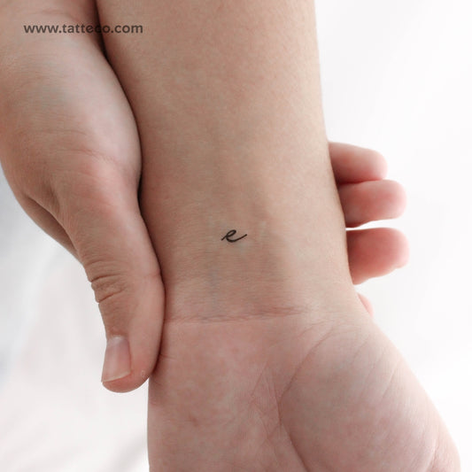 Tatuaje temporal de letra E manuscrita - Juego de 3