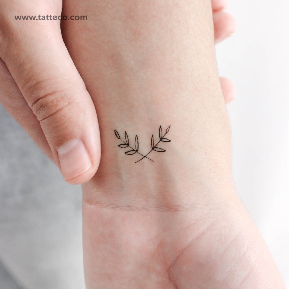 Tatuaje temporal de corona de líneas finas - Juego de 3