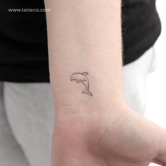 Tatuaje temporal de delfín de línea fina (juego de 3)