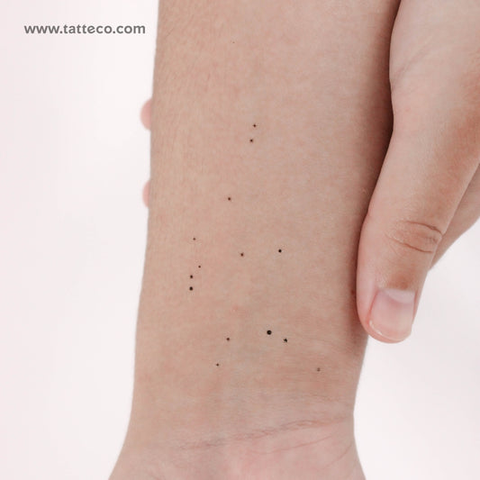 Tatuaje temporal minimalista de la constelación de Acuario (juego de 3)