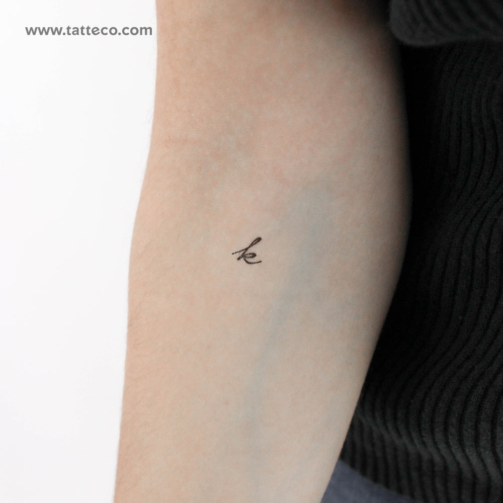 K Handwritten Letter Temporary Tattoo - Set of 3