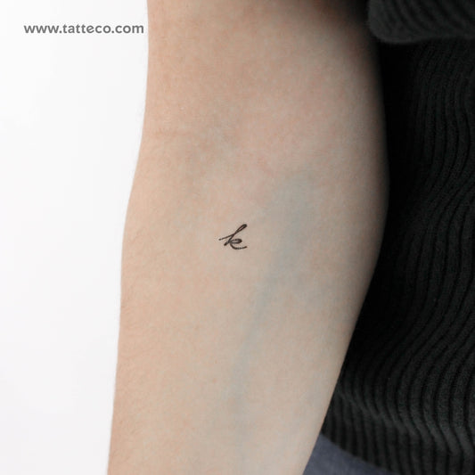 K Handwritten Letter Temporary Tattoo - Set of 3