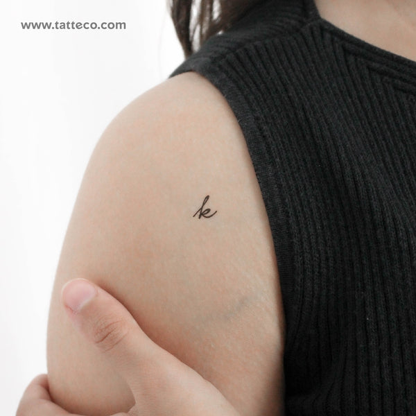 K Handwritten Letter Temporary Tattoo - Set of 3