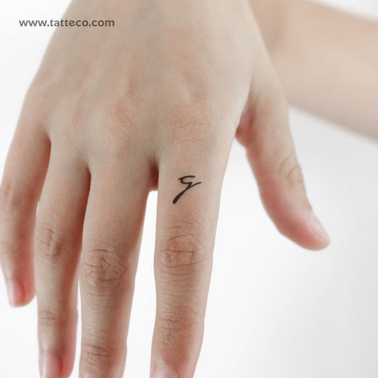 G Handwritten Letter Temporary Tattoo - Set of 3