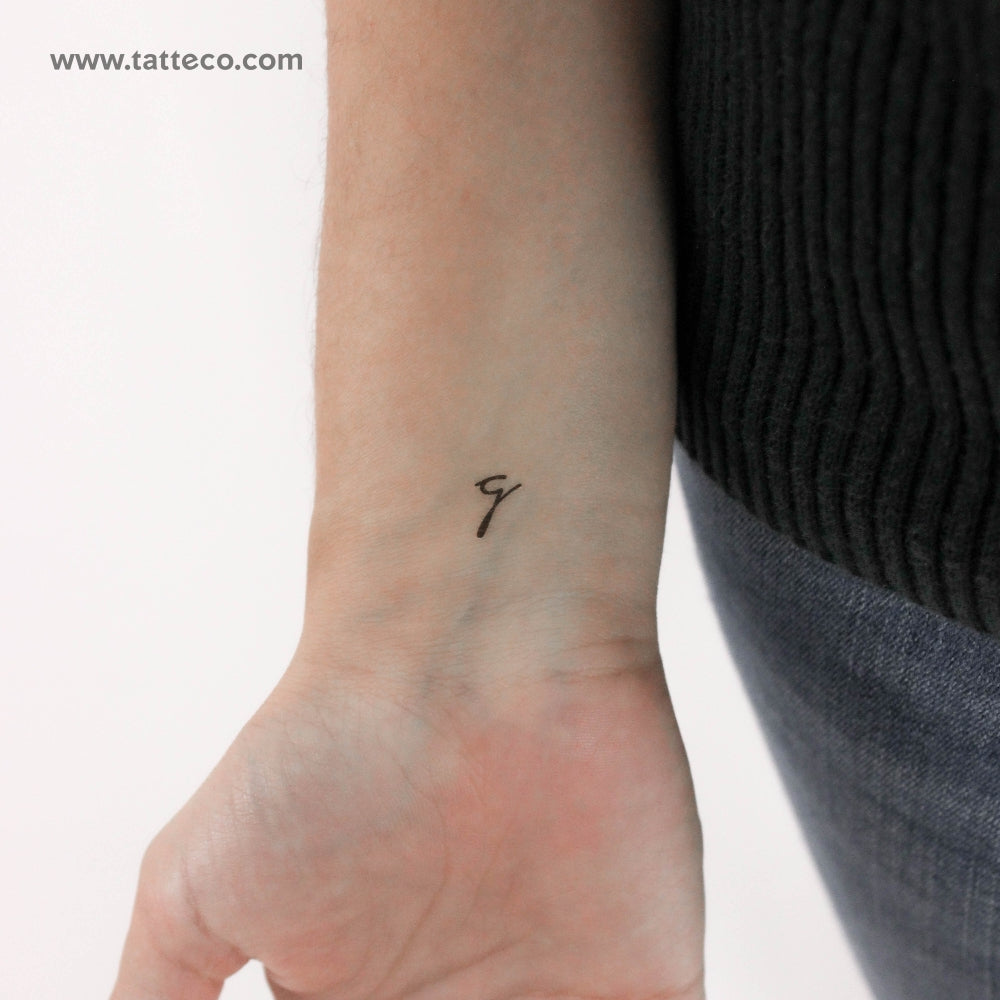 G Handwritten Letter Temporary Tattoo - Set of 3