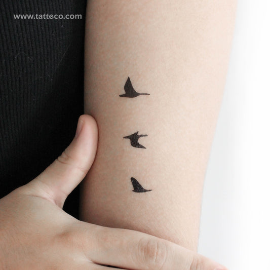 Flying Birds Temporary Tattoo - Set of 3