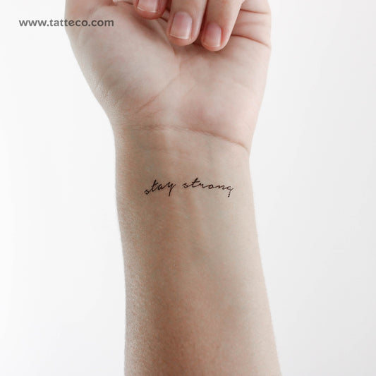 Tatuaje temporal "Mantente fuerte" - Juego de 3