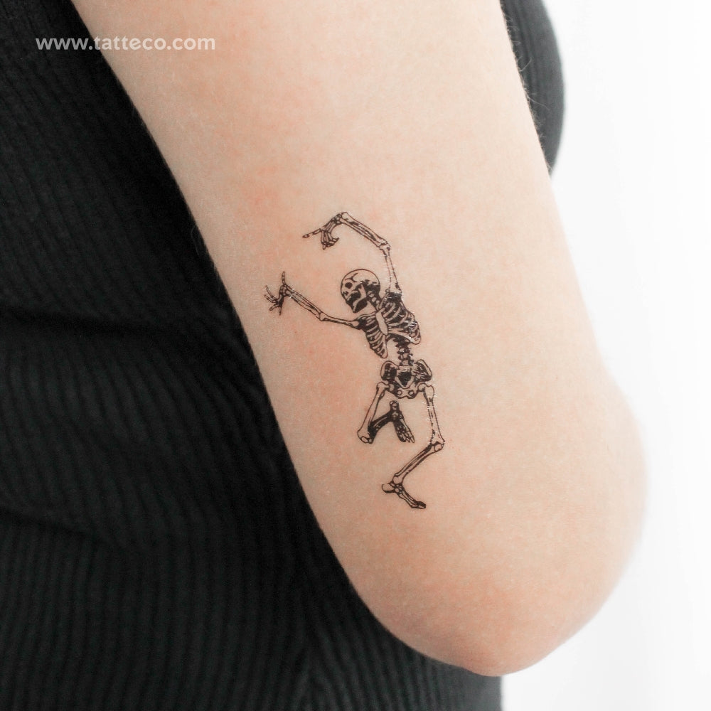 Dancing Skeleton Temporary Tattoo - Set of 3