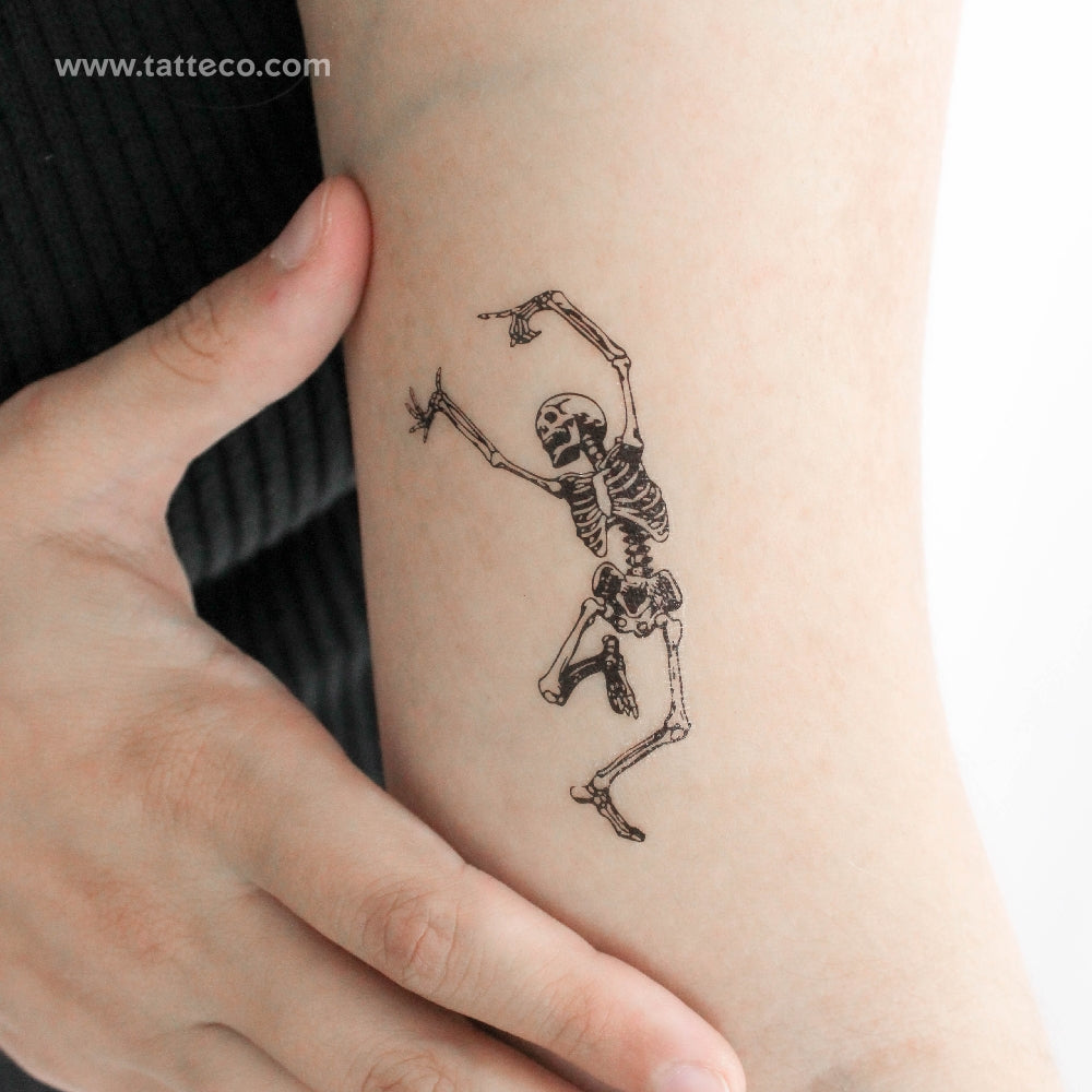 Dancing Skeleton Temporary Tattoo - Set of 3
