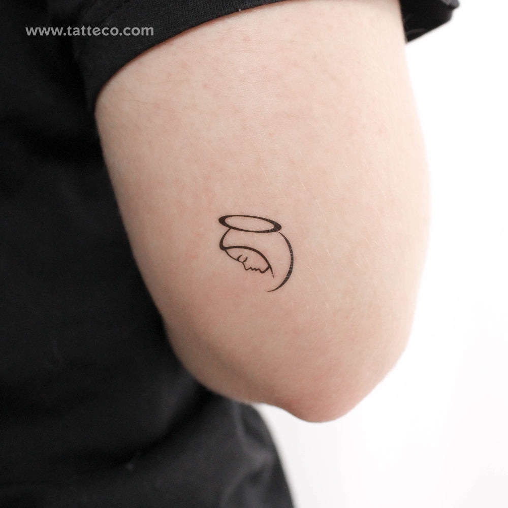 Minimalist Virgin Mary Temporary Tattoo - Set of 3 – Tatteco, image size:1000x1000