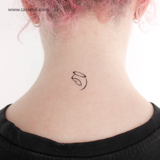 Tatuaje temporal minimalista de la Virgen María - Juego de 3
