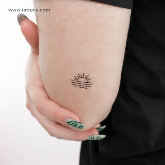 Sea Sunset Temporary Tattoo - Set of 3