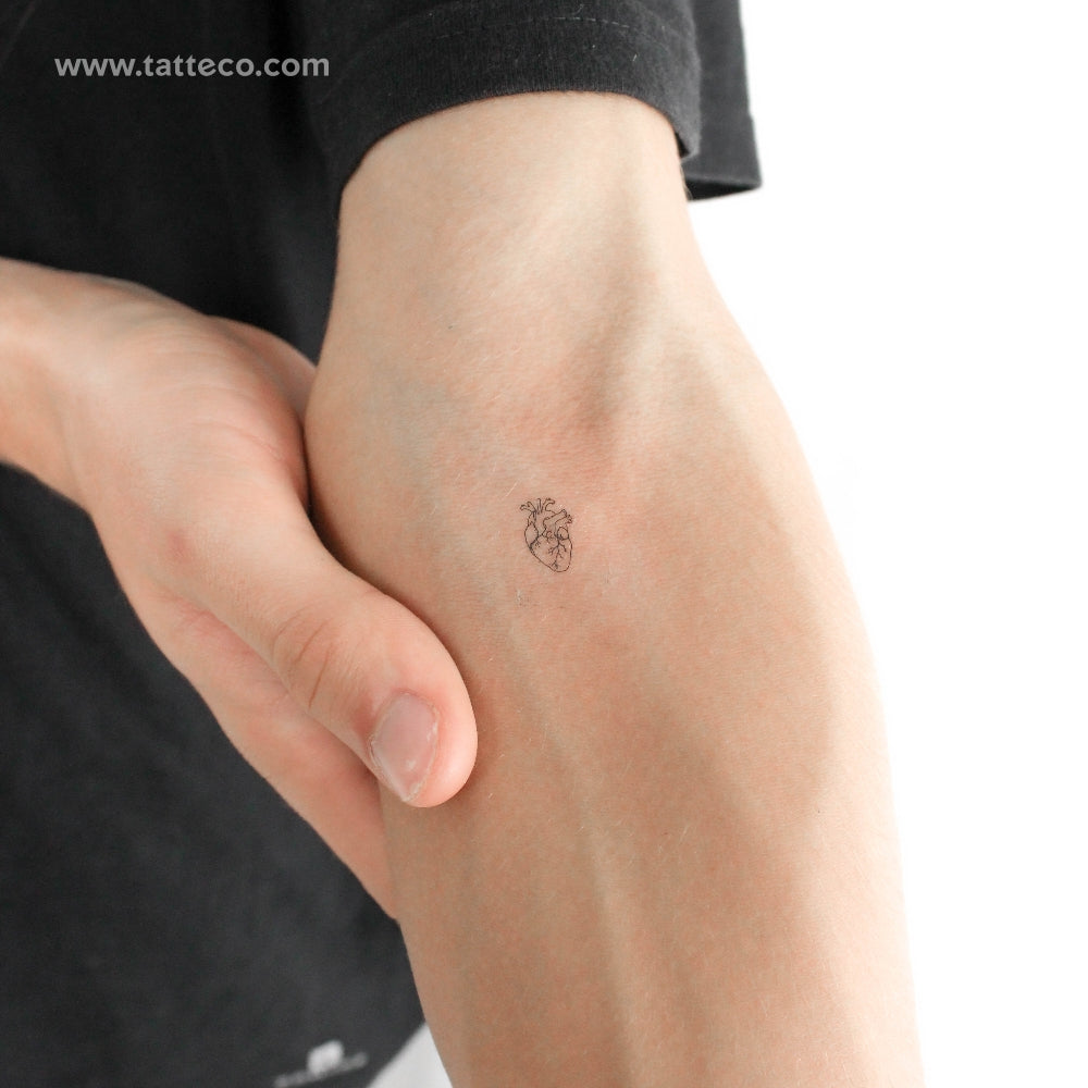 Little Anatomical Heart Temporary Tattoo - Set of 3