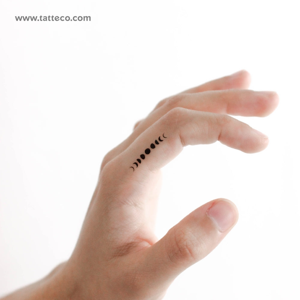 Little Moon Phases Temporary Tattoo - Set of 3