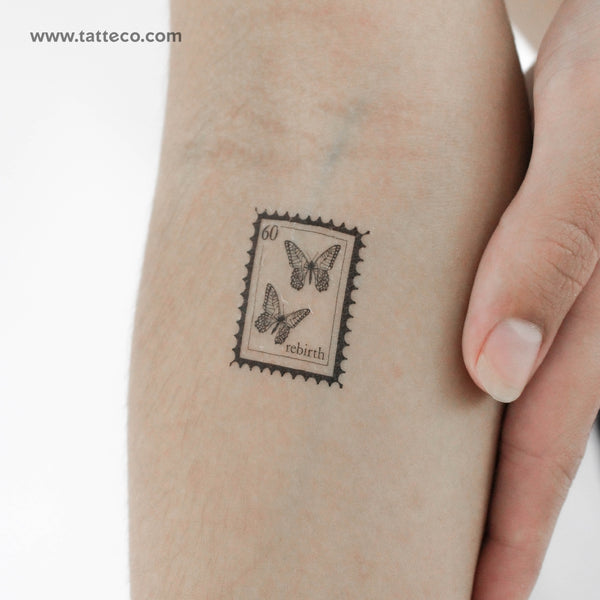 Small Butterfly Stamp Temporary Tattoo - Set of 3