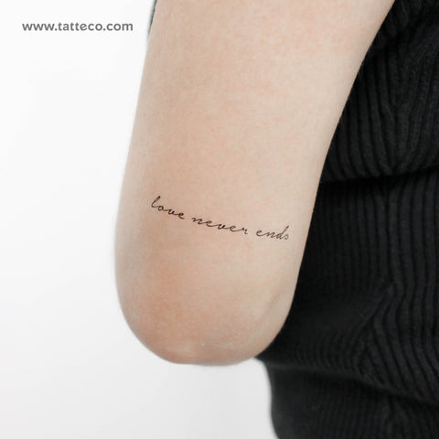 Love Never Ends Temporary Tattoo - Set of 3