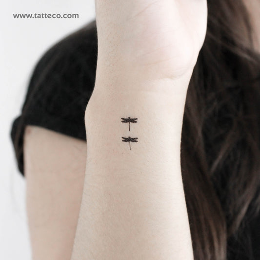 Tatuaje temporal de dos libélulas (juego de 3)