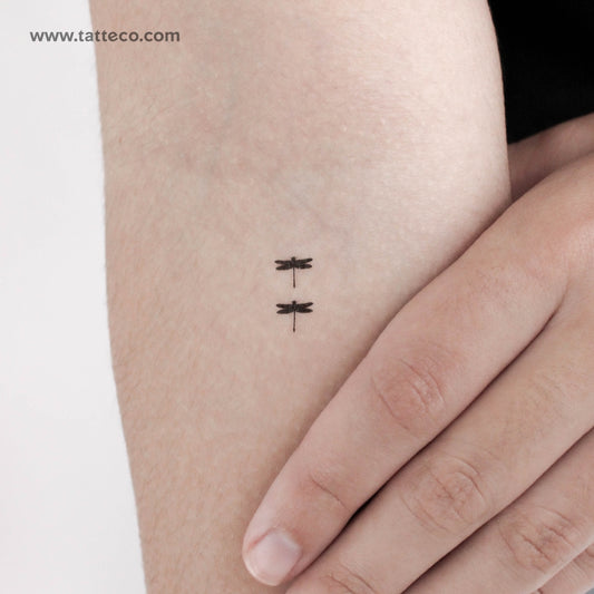 Tatuaje temporal de dos libélulas (juego de 3)